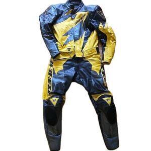 Dainese Tattoo Full Motocycle Racing Leather Suit 56 Classic Valentino Rossi's